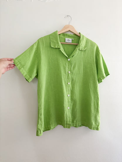 Vintage Hot Cotton Green button up (M)
