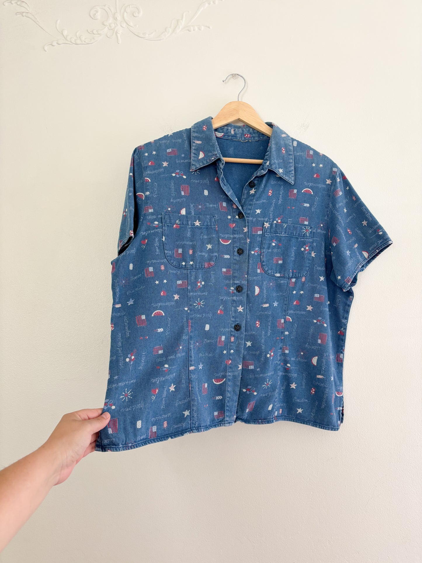Vintage 4th of July Button Up