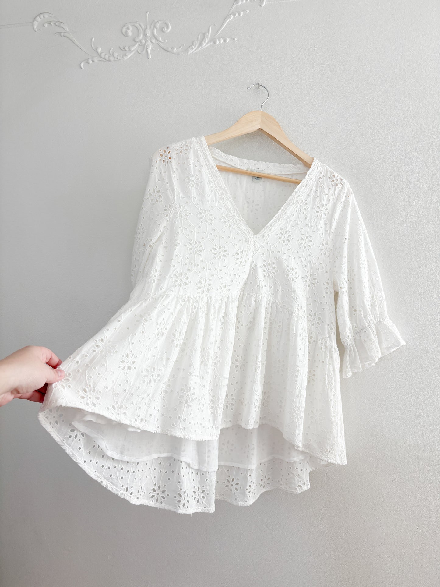 Sundance Eyelet Puff Sleeve Blouse (M)