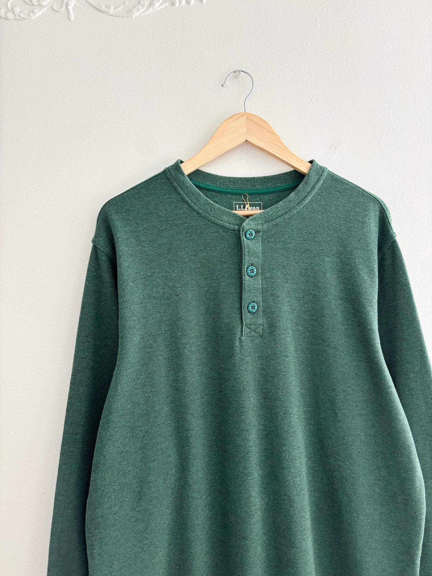LL Bean Green Henley (L)