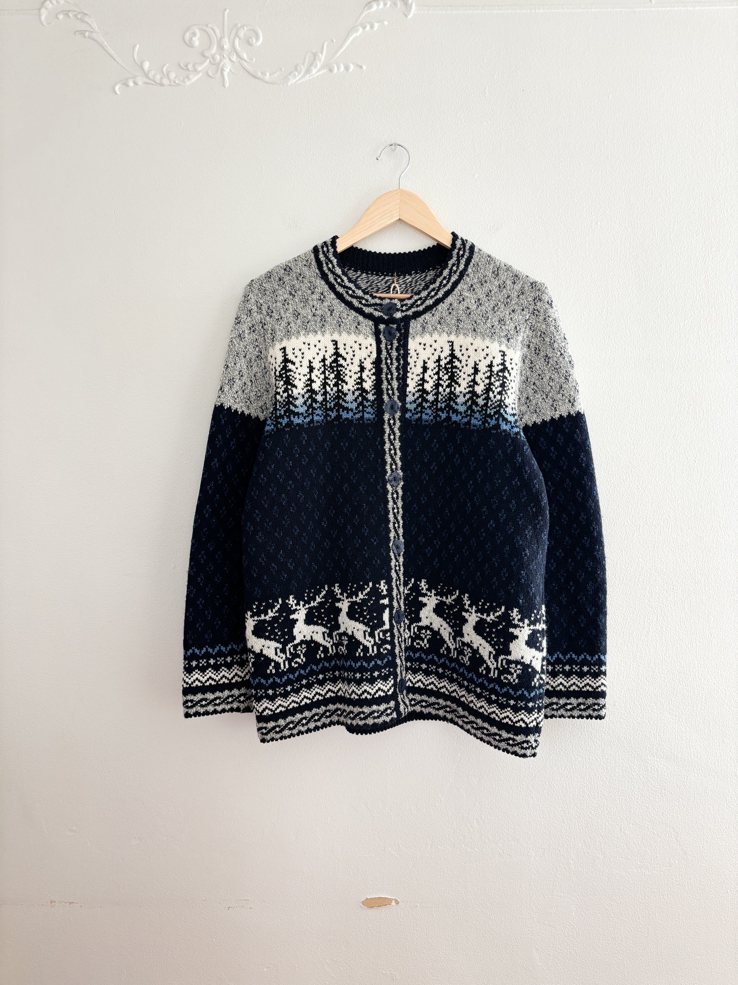 Vintage winter forest cardigan