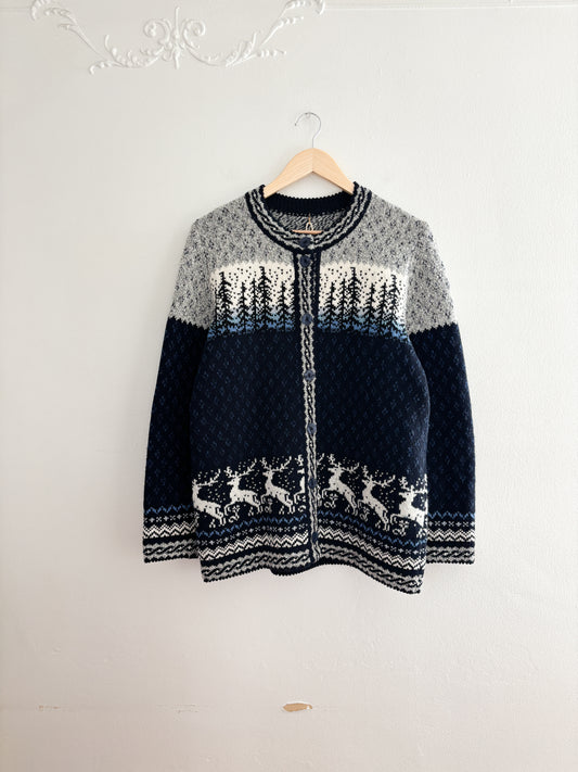 Vintage winter forest cardigan