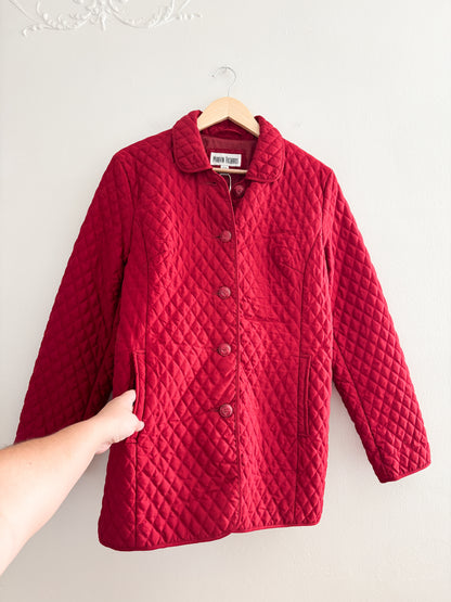 Vintage Red Quilted Puffer Jacket (M)