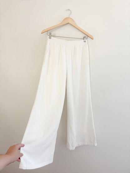 White Easy Wide Leg Pants (S)