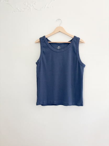 Blue Ribbed Tank Top (XXL)