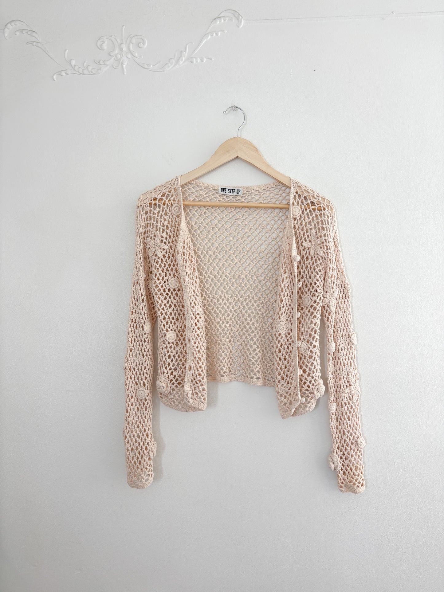 Vintage Floral Crochet Top (S/M)