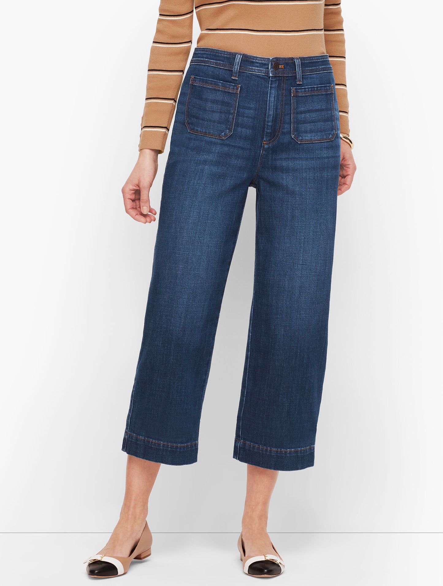 Talbots High Rise Wide Leg Crop Jeans (16)