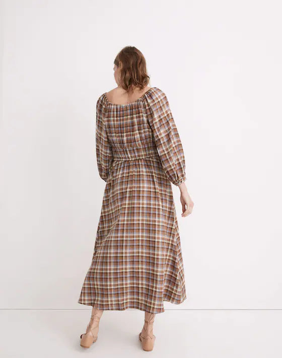 Madewell Brown Plaid Dress (L)