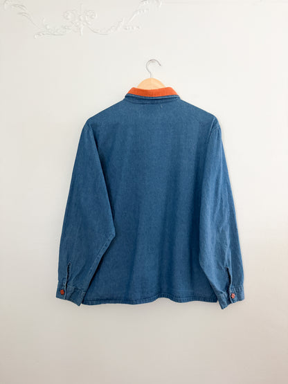 Vintage Embroidered Fall Button Up (XL)