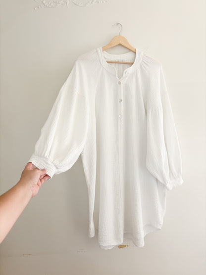 Cotton Gauze White Dress