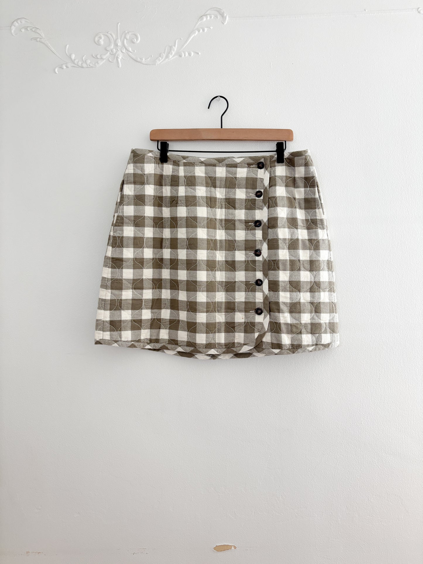 Madewell Gingham Quilted Skirt (14)