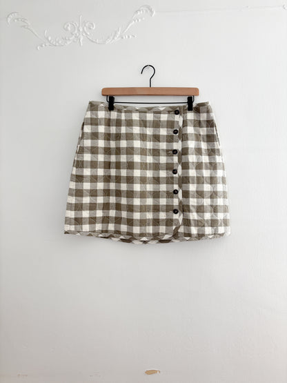 Madewell Gingham Quilted Skirt (14)