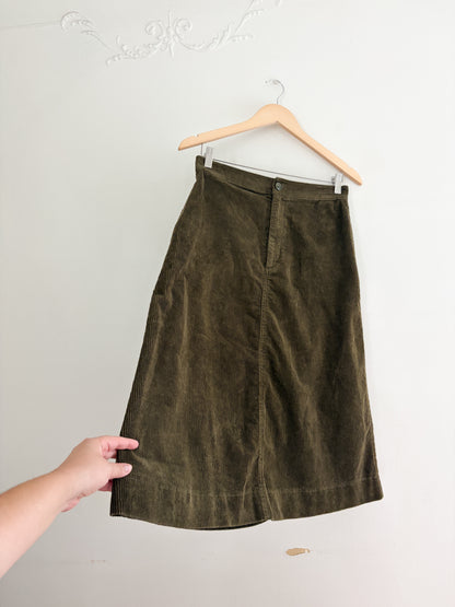 Uniqlo Green Corduroy Skirt (28”)