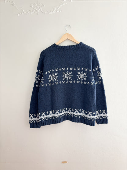 Vintage Snowman Knit Sweater (L)