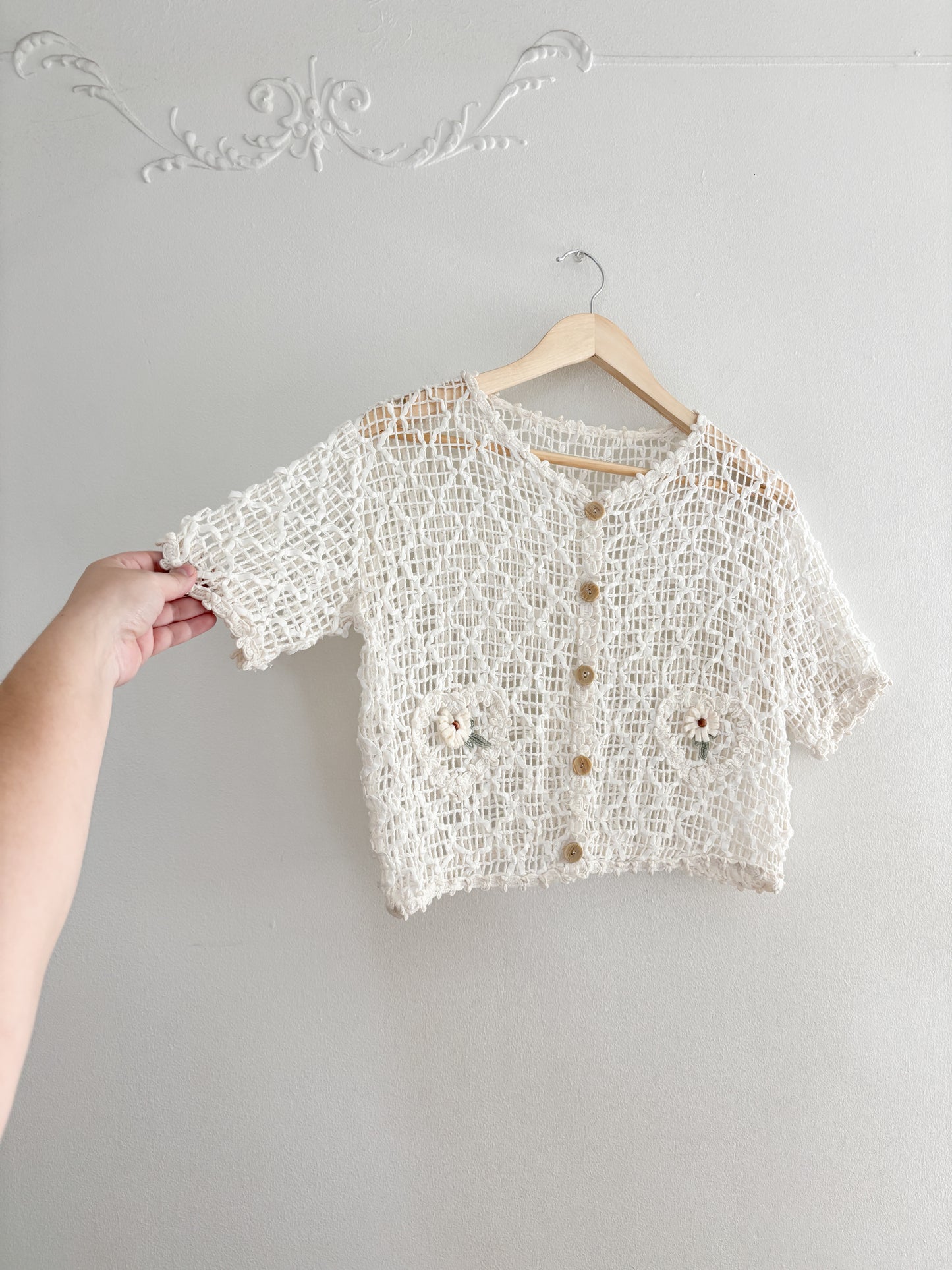 Vintage Crochet Cropped Top (S/M)