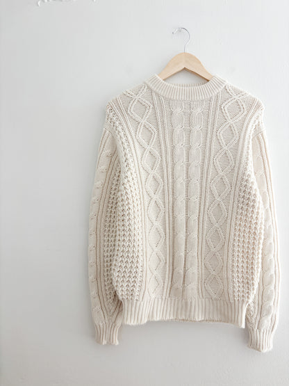 Vintage Cable Knit Sweater (M)