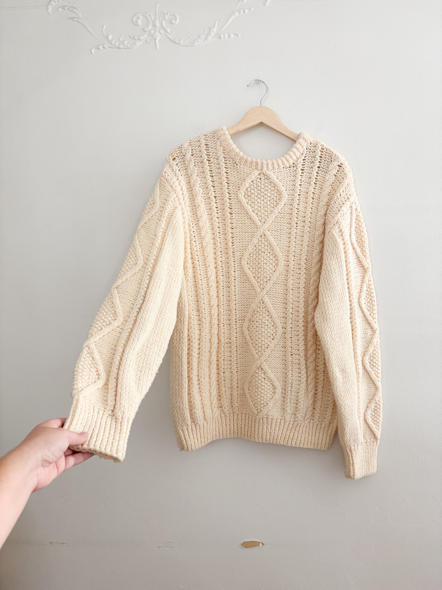 Handknit Cable Knit Sweater