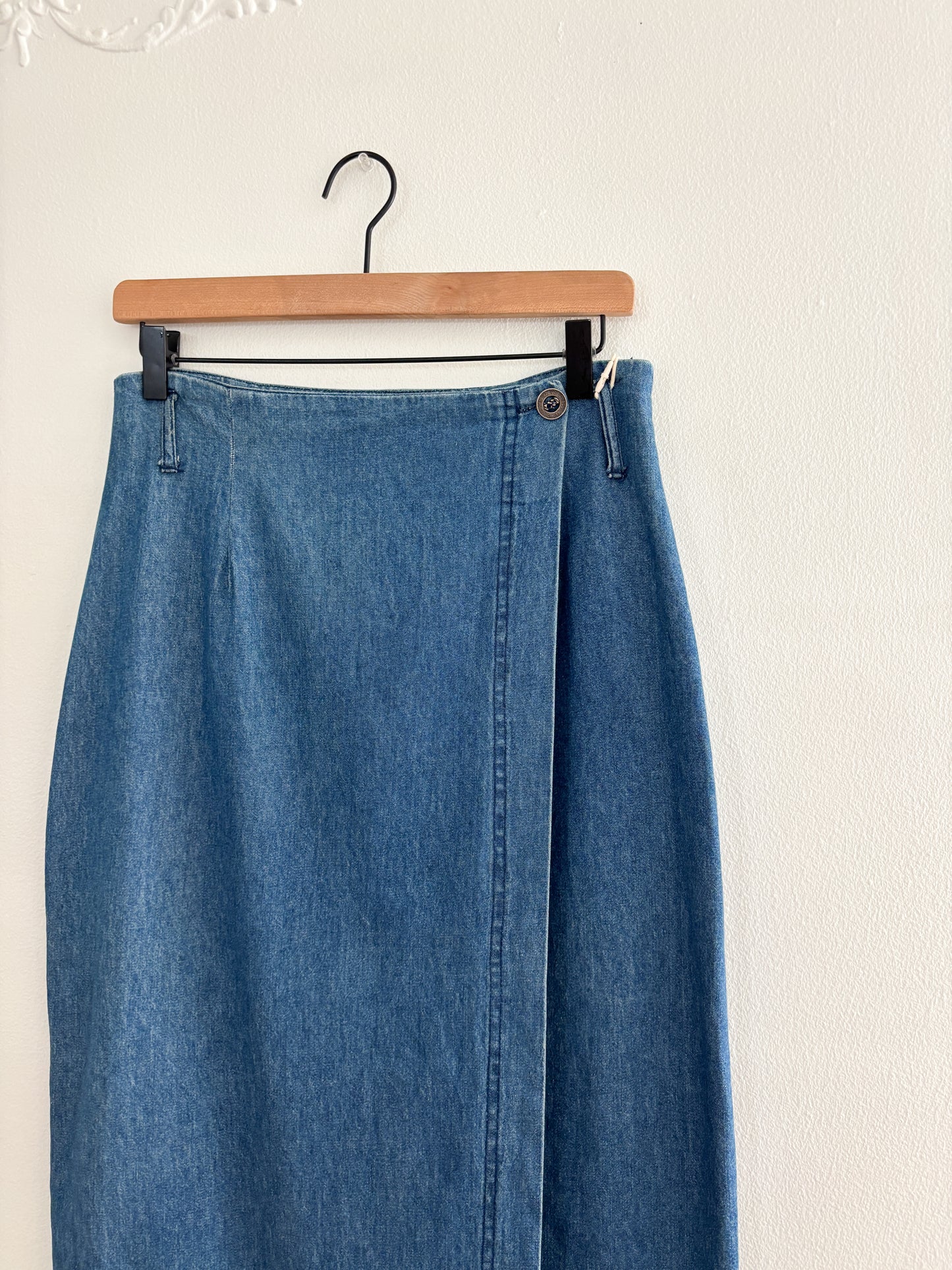 Vintage Denim Wrap Skirt (28/29”)