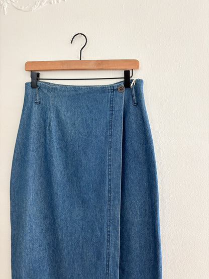 Vintage Denim Wrap Skirt (28/29”)