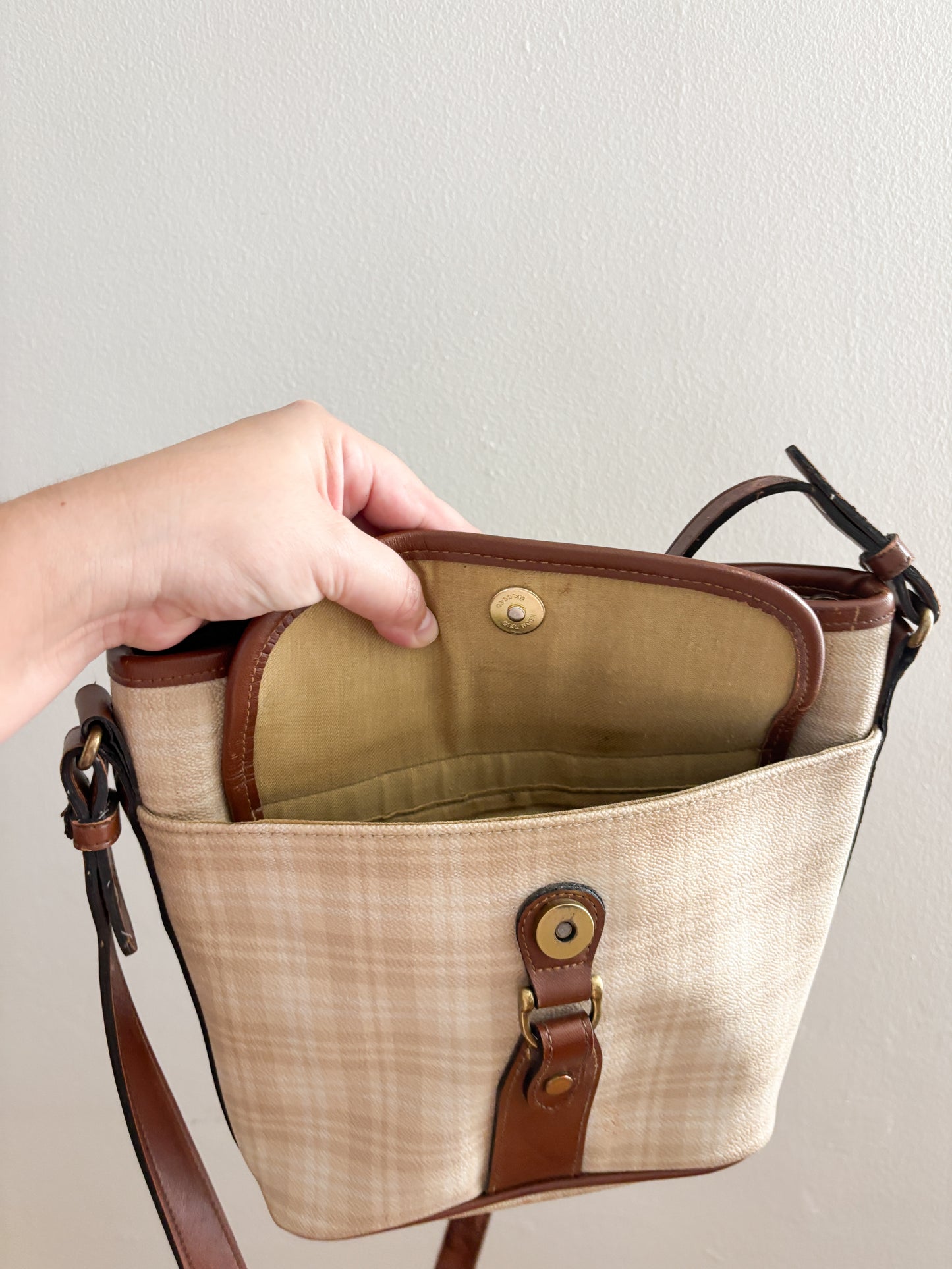 Vintage Liz Claiborne Plaid Leather Purse
