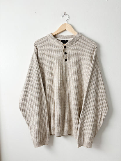 Vintage Henley textured sweater