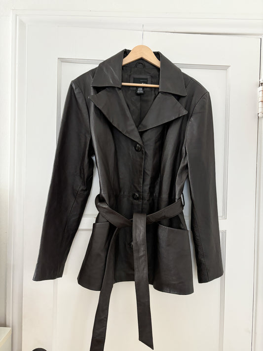 Vintage Y2K Leather Jacket (M/L)