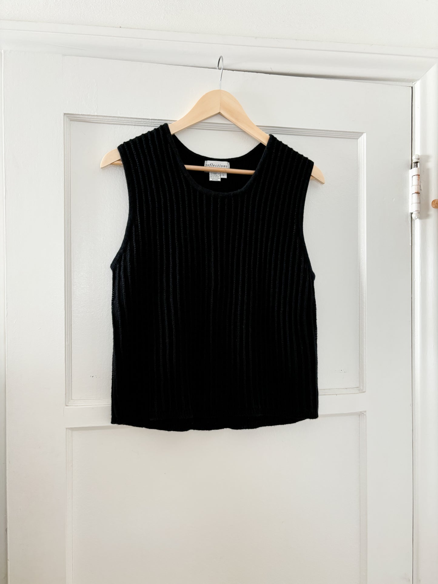 Vintage Black Knit Tank (L)