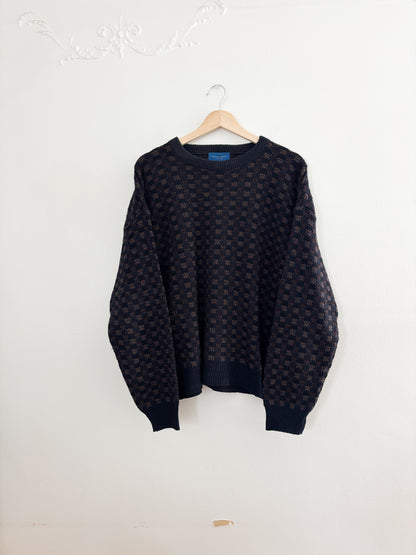 Vintage Patterned Sweater (L)