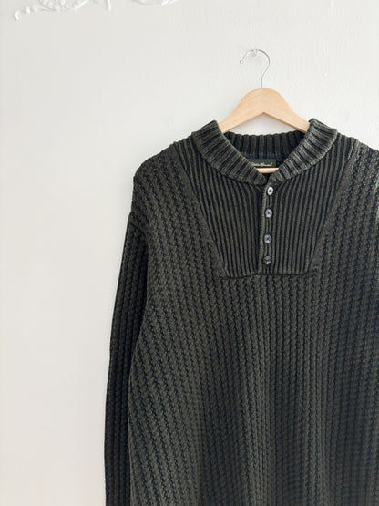 Eddie Bauer Forest Green Henley Sweater (XL)