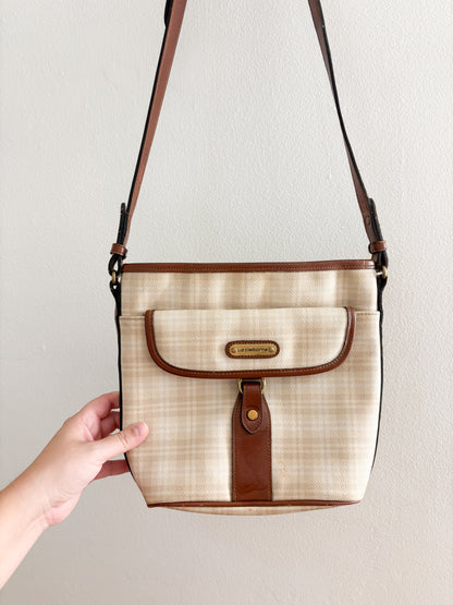 Vintage Liz Claiborne Plaid Leather Purse