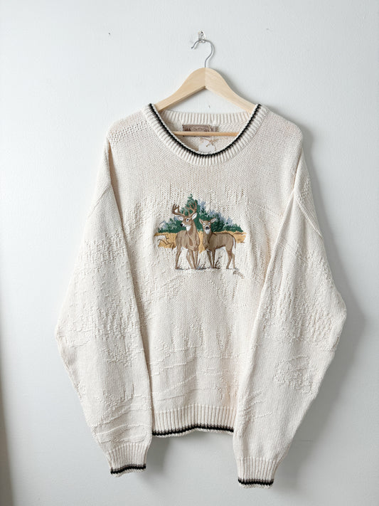 Vintage Buck & Doe Textured Sweater