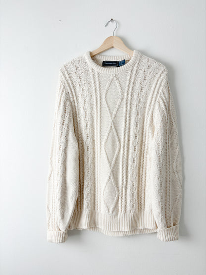 Vintage Cream Cableknit Sweater