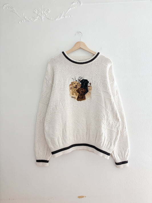 Vintage Lab Embroidered Sweater (L)