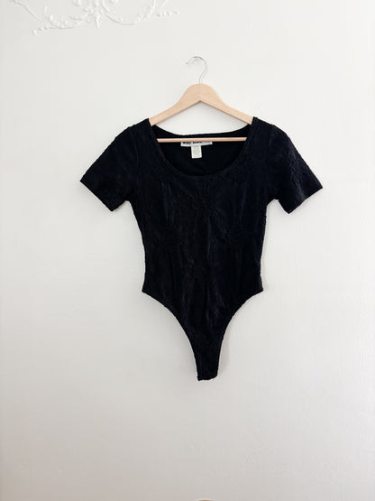 Vintage Floral Black Bodysuit (M)
