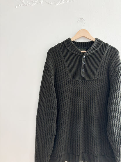 Eddie Bauer Forest Green Henley Sweater (XL)
