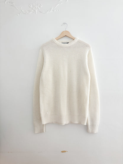 Vintage Cream Knit Sweater (L)
