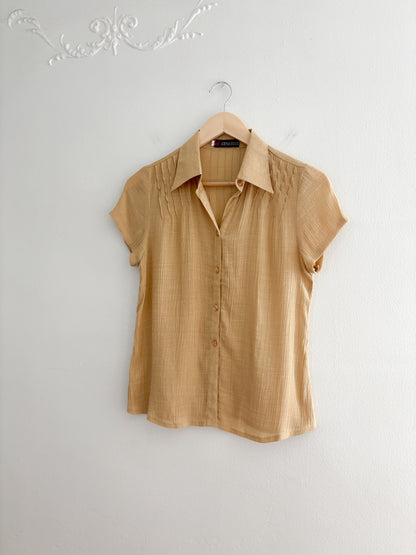 Vintage Yellow Button Up Top (S)