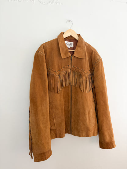 Vintage Scully Leather Suede Fringe Zip Up Jacket (XL)