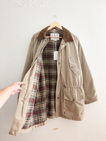 Vintage Plaid Lined Jacket (L)