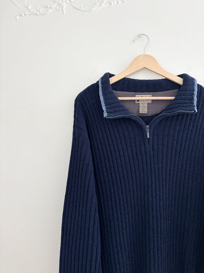Vintage Chenille Ribbed Quarter Zip (XL)