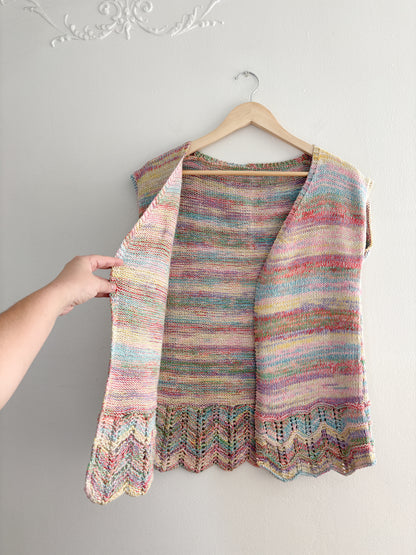 Handmade Colorful Knit Vest (S/M)