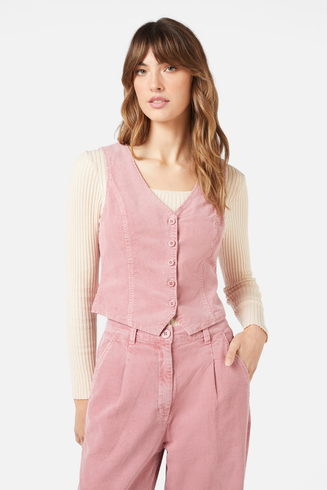 Princess Highway Pink Corduroy Vest (M/L)