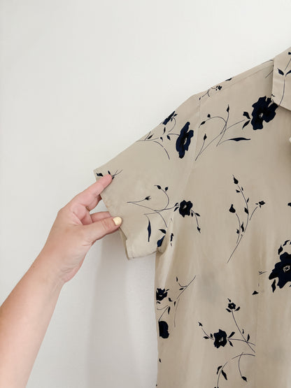 Vintage Floral Silk Button Up (8)