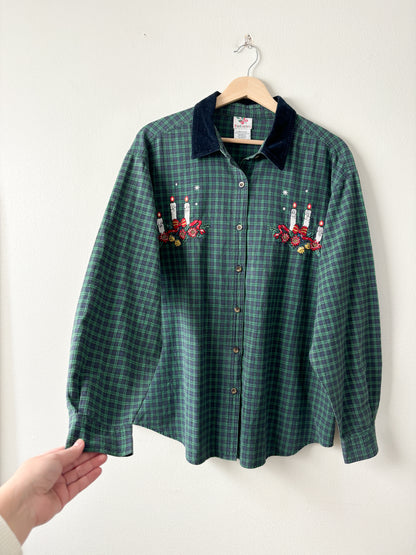 Vintage Holiday Candles Flannel