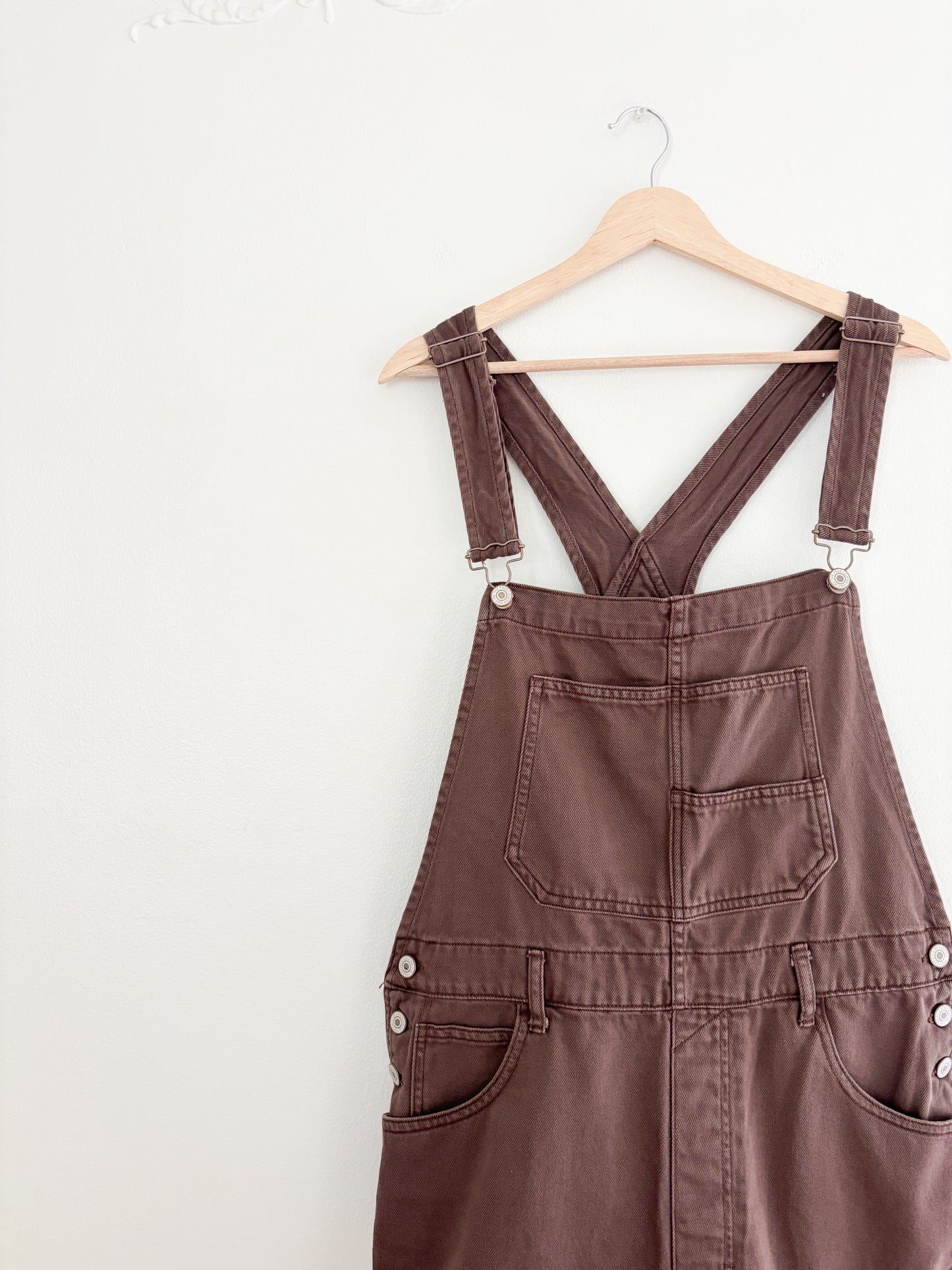 Free People Brown Ziggy Overalls