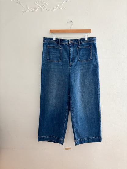 Talbots High Rise Wide Leg Crop Jeans (16)