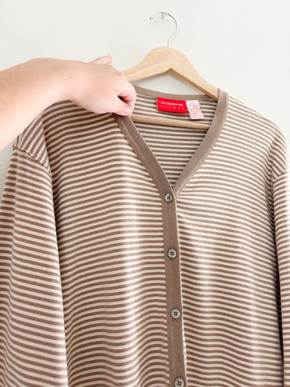 Liz Claiborne striped button up (L)