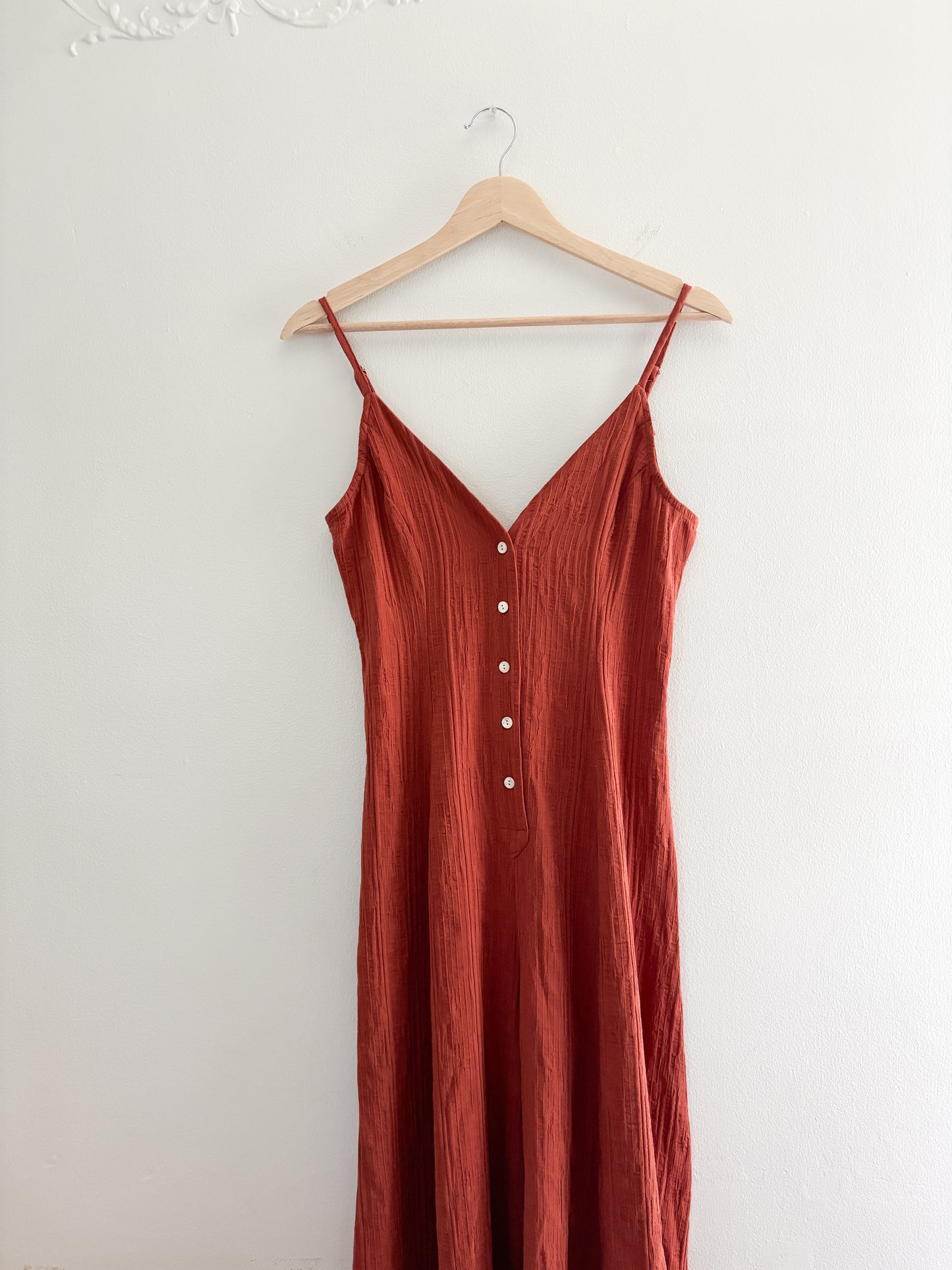 Textured Rust Jumpsuit (S)