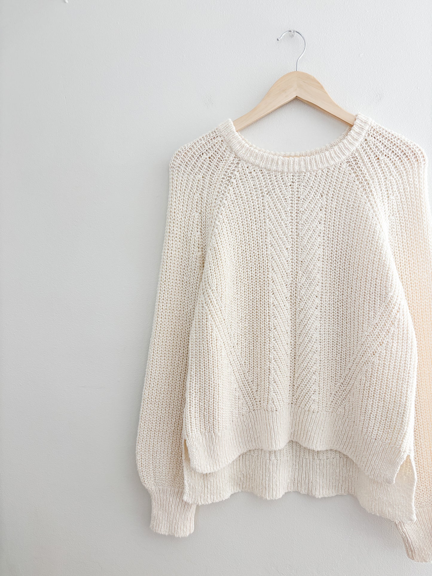 Madewell Cream Balloon Sleeve Sweater (L)