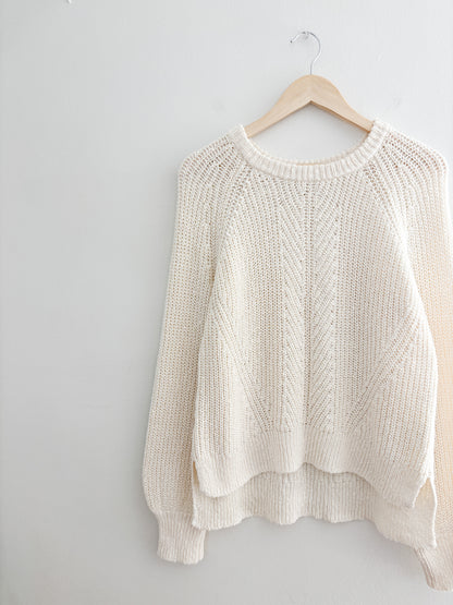 Madewell Cream Balloon Sleeve Sweater (L)